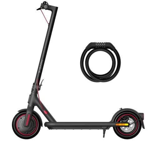 Xiaomi Electric Scooter 4 Pro + candado - Patinete eléctrico con 55 km de autonomía, 25 km/h de Velocidad máxima, 700W de Potencia, Negro (Versión ES + 3 años de garantía)