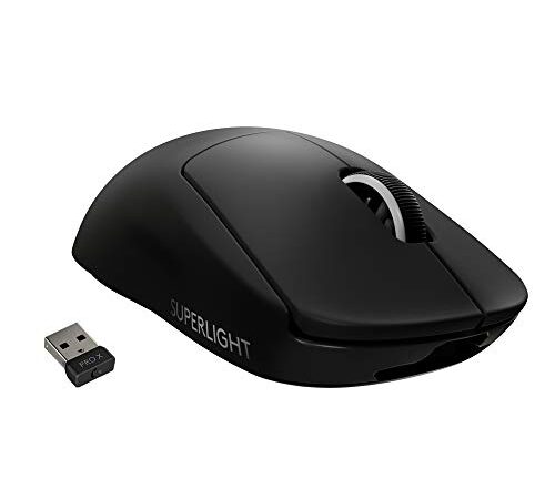 Logitech G PRO X SUPERLIGHT Ratón Gaming Inalámbrico, Captor HERO 25K, 25,600 DPI, Ultraligero con 63g, Peso Reducido, 5 Botones Programables, Batería Larga Duración, PC/Mac - Negro