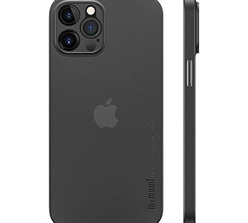 memumi Funda para iPhone 12 Pro Ultra Delgado Revestimiento Mate [Ultrafino 0.3mm] Anti-arañazos y Sin Huella Digital Protector Carcasa para iPhone 12 Pro Case Slim Negro Translúcido