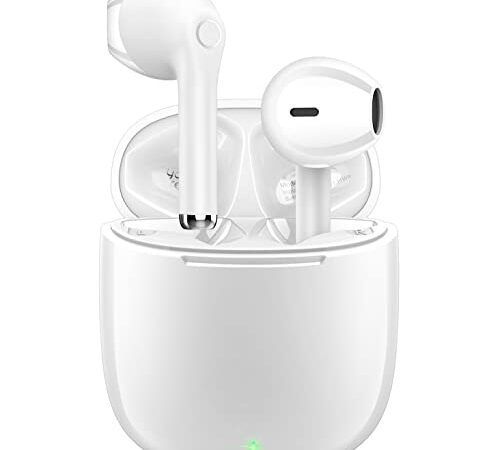 yobola Auriculares Inalámbricos, Auriculares Bluetooth 5.1 HiFi Estéreo, Cascos Inalambricos Bluetooth con Control Táctil, Micrófono Incorporado, IPX5 Deportivos, para Xiaomi Samsung iPhone Huawei