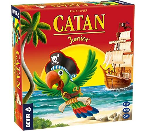 Devir - Catan Junior, Juego de Mesa en Español Catalan y Portugués, Juego de Mesa infantil, Juego de 6 años, Juego en Familia, Divertido (BGCATJU)