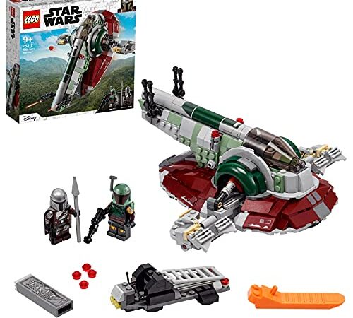 LEGO 75312 Star Wars Nave Estelar de Boba Fett, Juguete de Construcción para Niños a Partir de 9 Años, Modelo Mandalorian con 2 Minifiguras