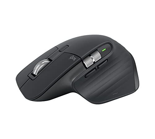 Logitech MX Master 3S - Ratón Inalámbrico Performance con Desplazamiento Rápido, Ergo, 8K DPI, Funciona sobre Cristal, Clics Silenciosos, USB-C, Bluetooth, Windows, Linux, Chrome - Grafito