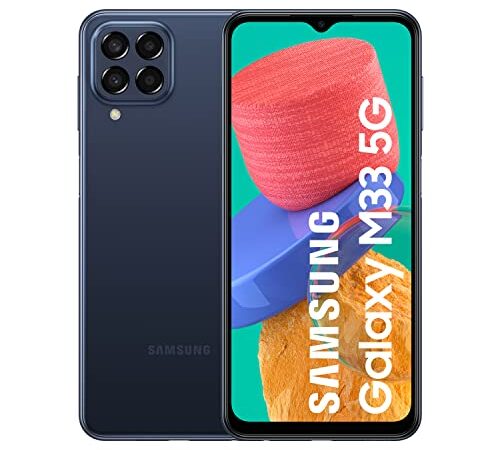 Samsung Galaxy M33 5G (128 GB) Azul - Teléfono Móvil Libre, Smartphone Android con 6GB de RAM (Exclusivo de Amazon) (Versión Española)