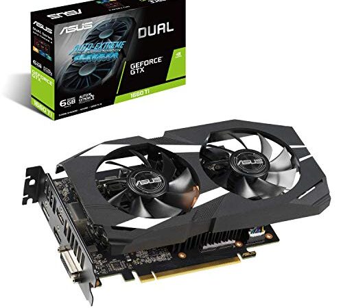 ASUS GeForce GTX 1660 Ti 6GB de Doble Ventilador Edición estándar VR Ready Dual HDMI DP 1.4 Tarjeta gráfica para Juegos (Dual-GTX1660TI-6G)