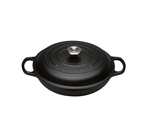 Le Creuset Cacerola baja de hierro fundido, 30 cm, 3, 5 L, Negro Mate, 21180300000430