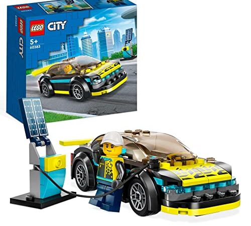 LEGO 60383 City Deportivo Eléctrico, Coche de Juguete con Mini Figura de Piloto, Jugar a Las Carreras, Regalo para Niños y Niñas de 5 Años o Más