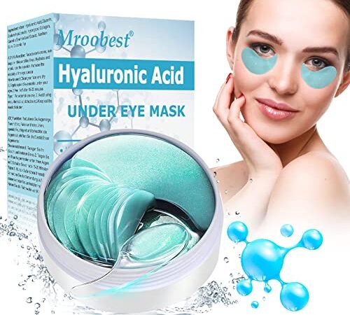 Mascara Para Los Ojos, Parches Ojos, Anti Edad Para Oje Ras, Eye Mask, Mascarilla hidratante con ácido hialurónico, Antiarrugas, eliminación de bolsas y ojeras, 60 piezas