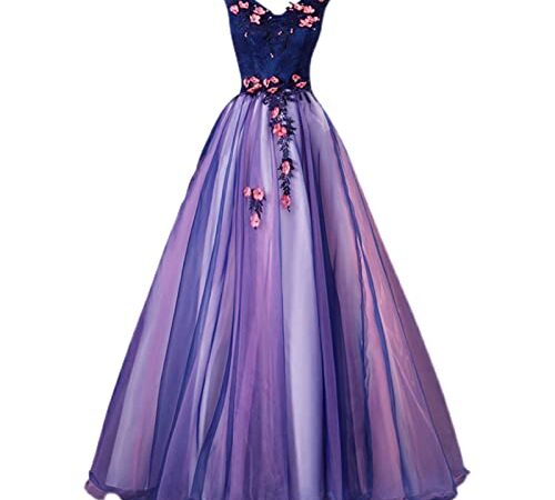 Púrpura National Style Women Elegant Long Vight Prom Dress Party Bridal Princess Falda, s Purple, GASKER, Púrpura, s