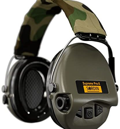 Sordin Supreme PRO X SOR75302-X - Protectores auditivos electrónicos, diseño de camuflaje, color verde