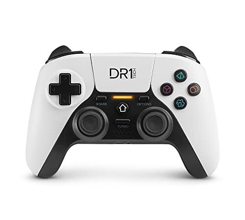 DR1TECH ShockPad II Mando Para PS4 / PS3 Inalambrico - Gaming Controller DESIGN NEXT-GEN Compatible con PC y IOS - Touch Pad Capacitivo y Doble Vibración (Blanco)