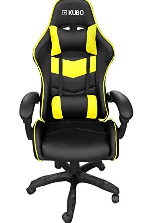 KUBO Silla Gaming, con reposabrazos, nailon, Amarillo, One Size,