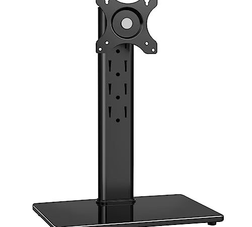 RFIVER Soporte para Monitor de PC de 13 a 32 Pulgadas Brazo Monitor para Escritorio con Inclinación/Giratorio/Rotación/Altura Ajustable VESA 75/100mm Peso Máx 10 kg MS1001