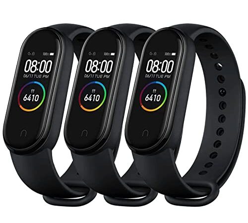 superpow Correa Xiaomi Mi Band 4, 3 Piezas Correas para Xiaomi Mi Band 3, Pulsera xiaomi mi band 4 / Xiaomi band 3 Correa de Repuesto Suave, Transpirable, Resistente al Sudor