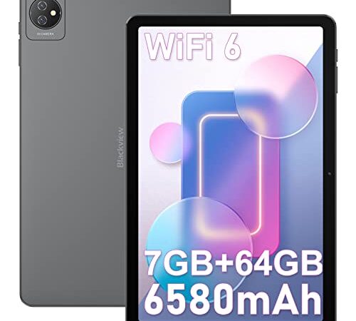 Tablet 10 Pulgadas, Blackview Tab8 WiFi Tablet Android 12, 4GB(7GB) RAM+64GB ROM(TF 1TB), Batería 6580mAh, Cámara Trasera de 13MP, 1.8GHz WiFi 6/Google GMS/Bluetooth 5.0/Type C/OTG,Gris