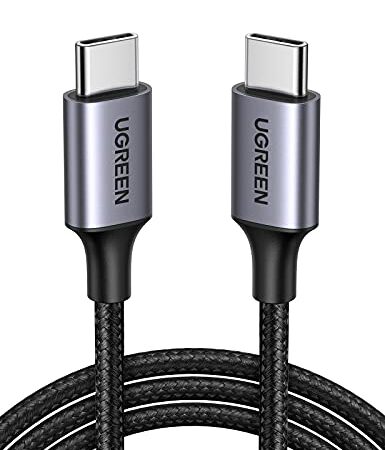 UGREEN Cable USB C a USB C 60W PD 3.0, Cable Tipo C Carga Rápida USB 2.0 Nylon Compatible con Galaxy S23/S23+/S23 Ultra/S22/A53, Google Pixel 6a/7, Xiaomi Redmi Note 11/10, etc 1M