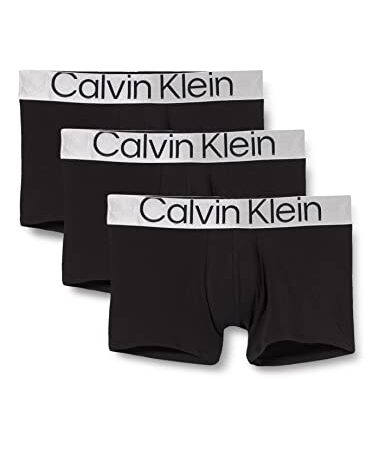 Calvin Klein Hombre Pack de 3 Bóxers Trunks Algodón con Stretch, Negro (Black), M