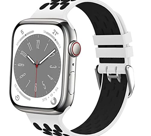 Correa para Apple Watch 38mm 40mm 41mm, Silicona Deportiva Transpirable Impermeable Reemplazable Pulsera para Apple Watch Ultra Series 8 7 6 5 4 3 2 1 Se Hombre Mujer