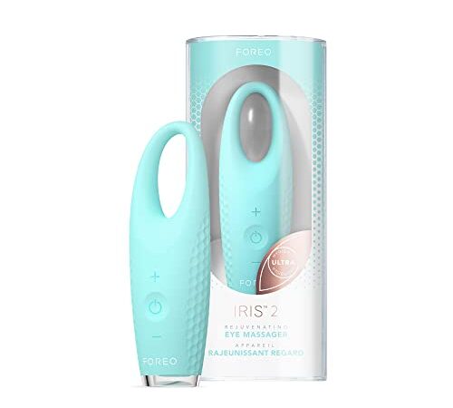 FOREO IRIS 2 Masajeador de ojos rejuvenecedor I Para hinchazón y ojeras I Corrector de ojeras I Dispositivo de drenaje linfático I Silicona ultrahigienica I Garantía de 2 años I Mint