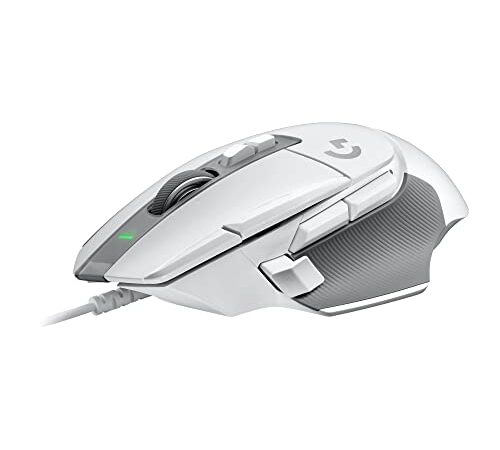 Logitech G G502 X Ratón con cable - LIGHTFORCE, Botones principales híbridos óptico-mecánicos, Captor gaming HERO 25K, compatible con PC - macOS/Windows - Blanco