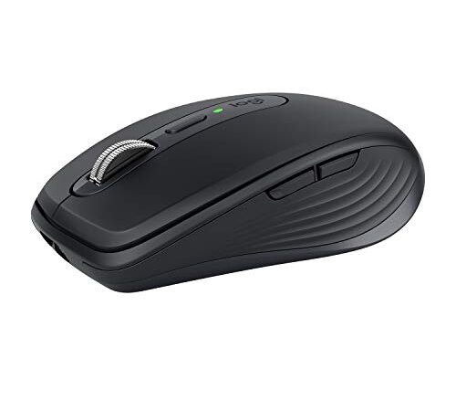 Logitech MX Anywhere 3 Compact Performance ratón: Inalámbrico, Scroll Magnético, Ergonómico, Sensor 4000 DPI, Botones Personalizables, USB-C, Bluetooth, Mac, PC, iPad, Portátil, Windows, Linux - Negro